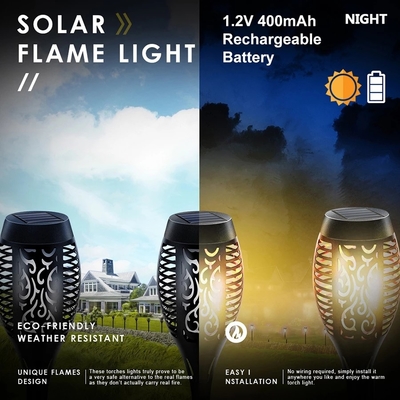 12LED 33LED सौर लौ टॉर्च आउटडोर चमकती पनरोक सौर एलईडी लाइट