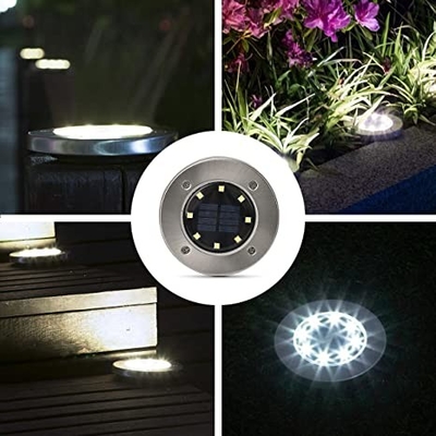 IP67 सोलर एलईडी गार्डन लाइट्स DC 6V 10 LED सोलर एलईडी अंडरग्राउंड लाइट