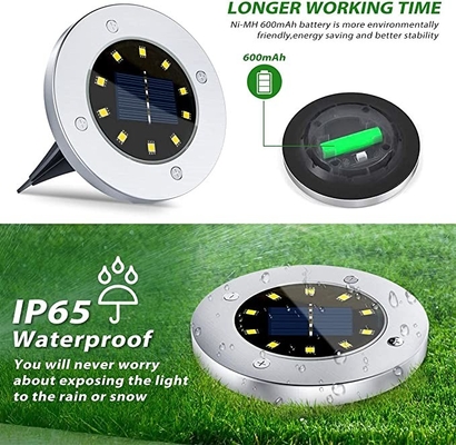 IP67 सोलर एलईडी गार्डन लाइट्स DC 6V 10 LED सोलर एलईडी अंडरग्राउंड लाइट