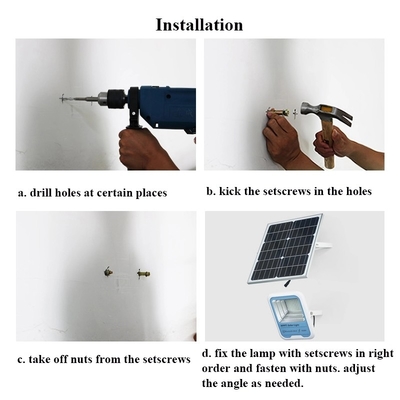150W मॉनिटरिंग सोलर एलईडी फ्लड लाइट्स सोलर चार्जिंग और डिस्चार्जिंग सिस्टम