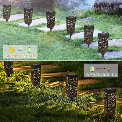 एलईडी खोखले सौर लैंडस्केप पथ रोशनी आउटडोर गार्डन IP65 6000K