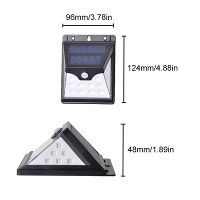 स्मार्ट मोशन सेंसर सोलर पावर्ड एलईडी वॉल लाइट 22 LED ABS 3.7V
