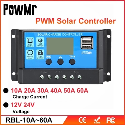 PWM सोलर चार्ज पैनल कंट्रोल रेगुलेटर 10A 20A 30A 40A 12V 24V 36V 48V