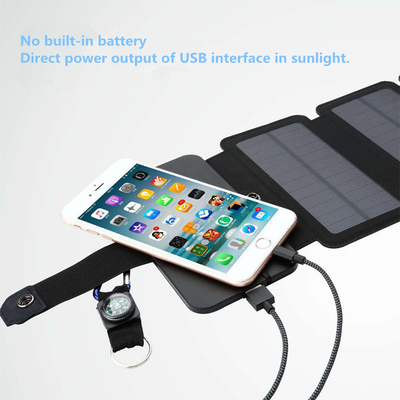 स्मार्टफ़ोन के लिए 10W फोल्डेबल सोलर पैनल 5V 2.1A USB आउटपुट डिवाइस