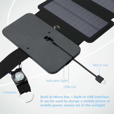 स्मार्टफ़ोन के लिए 10W फोल्डेबल सोलर पैनल 5V 2.1A USB आउटपुट डिवाइस